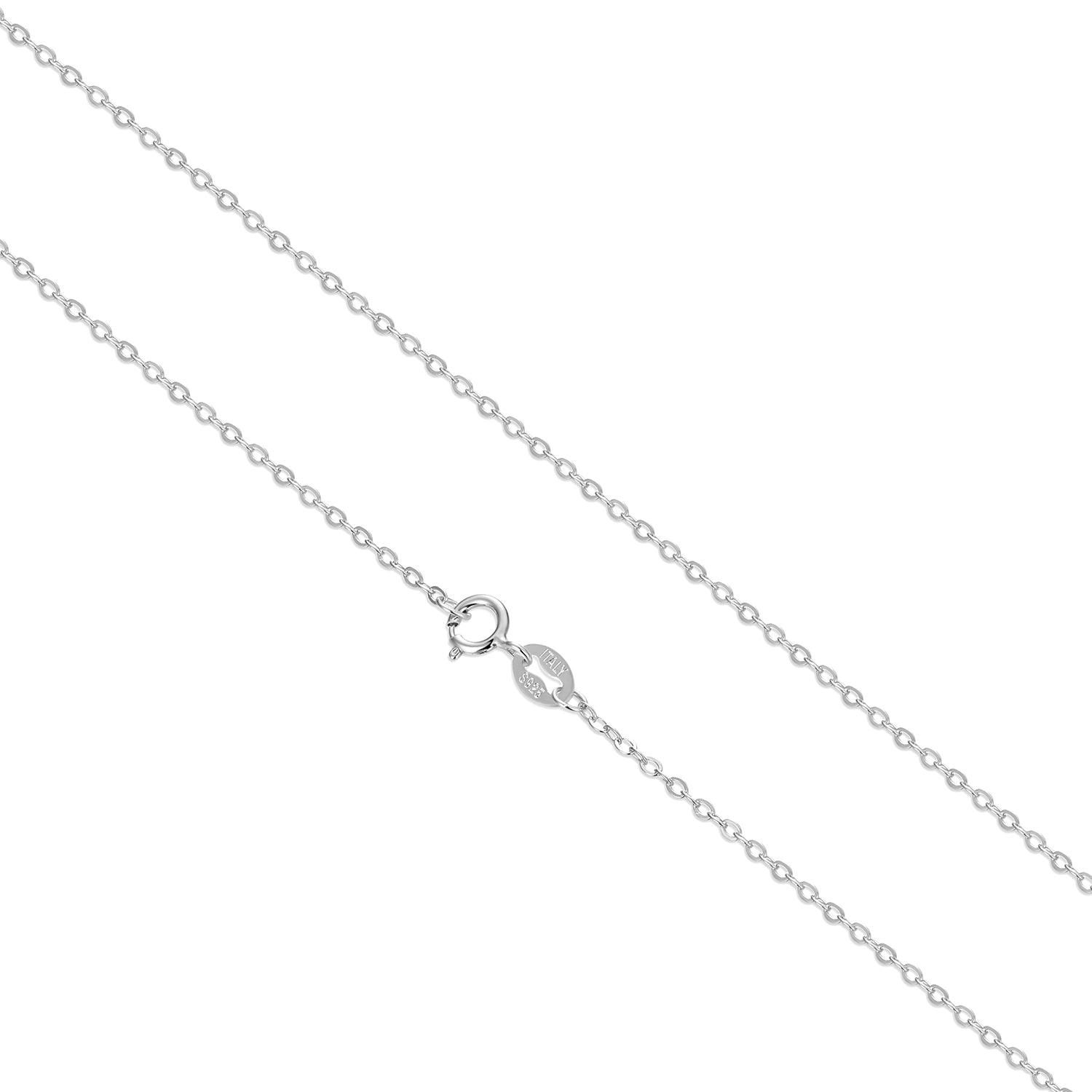 925 Sterling Silver + Plated White Gold Necklace 40cm for Women  DestGlow