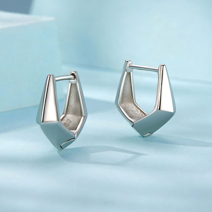 925 Sterling Silver White Gold Plated Earrings 14x6.5mm for Women  DestGlow