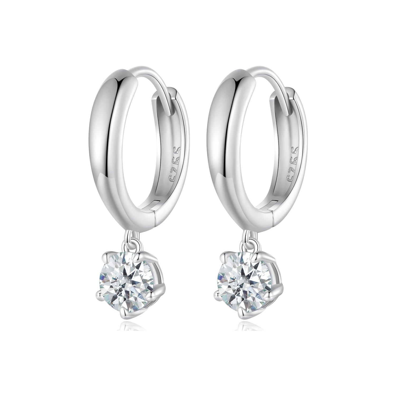 S925 Sterling Silver 0.50 Carat Moissanite Earrings for Women  DestGlow