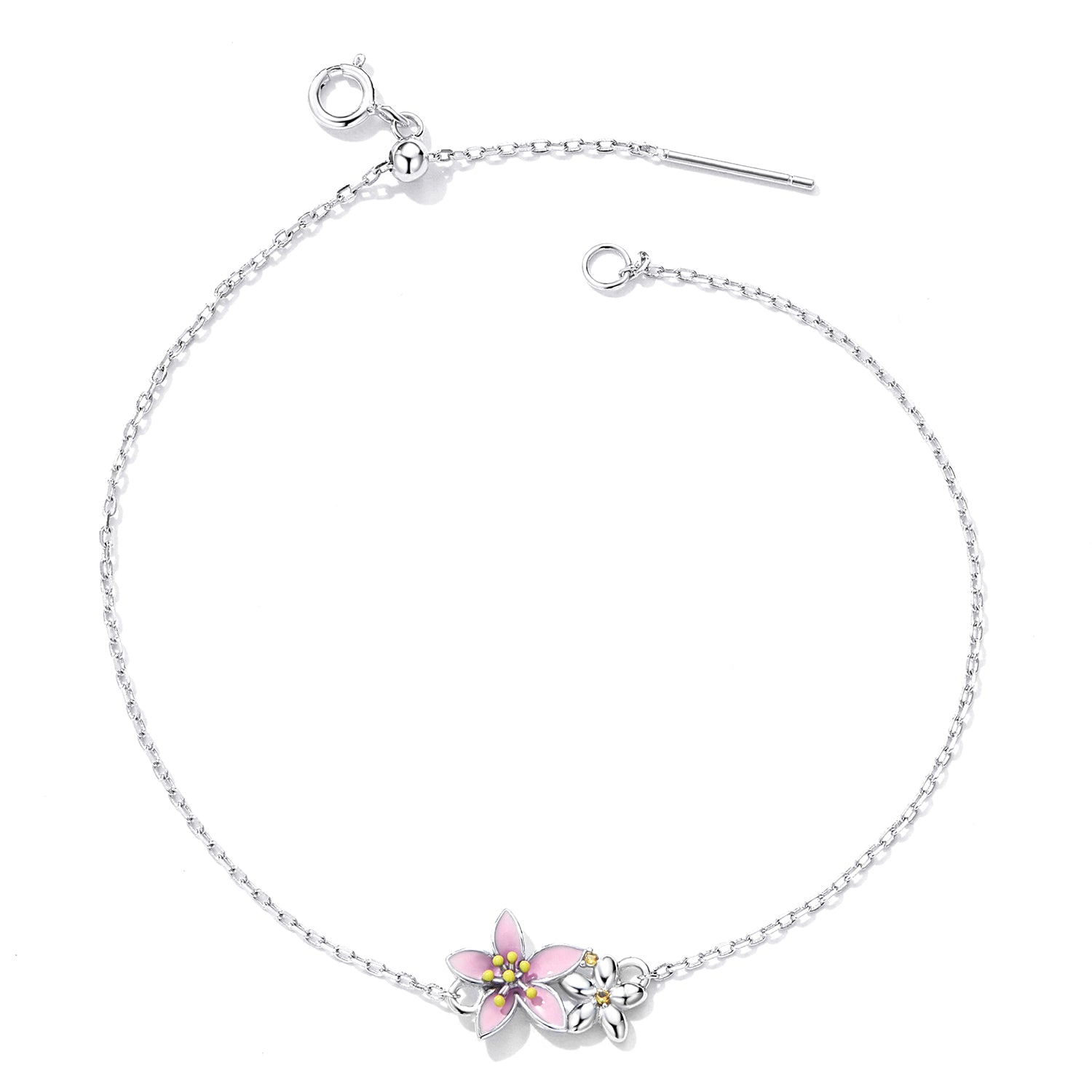S925 Sterling Silver Adjustable Flower Bracelet for Women  DestGlow