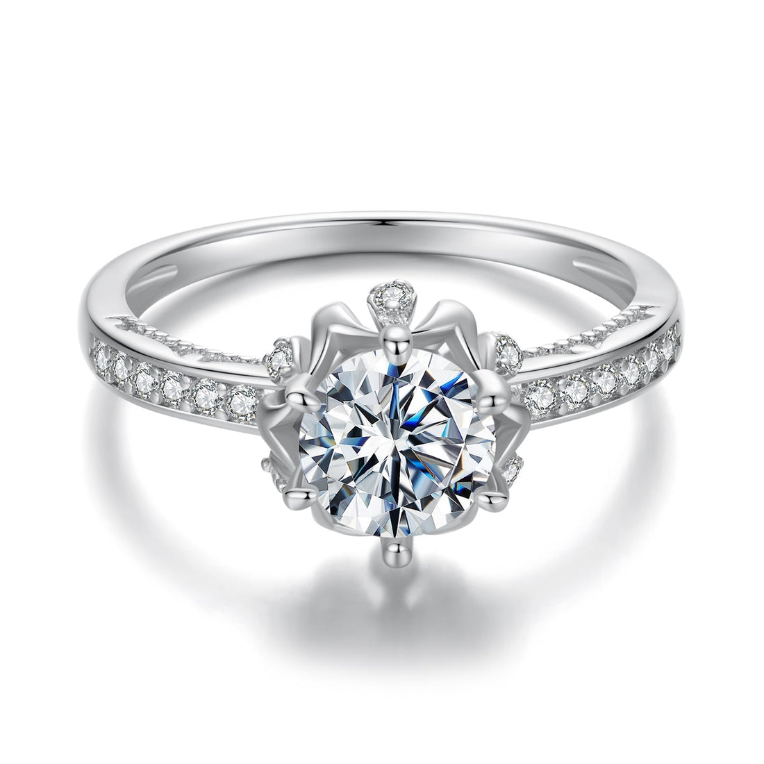 925 Sterling Silver Moissanite Ring 1ct Size 6  DestGlow