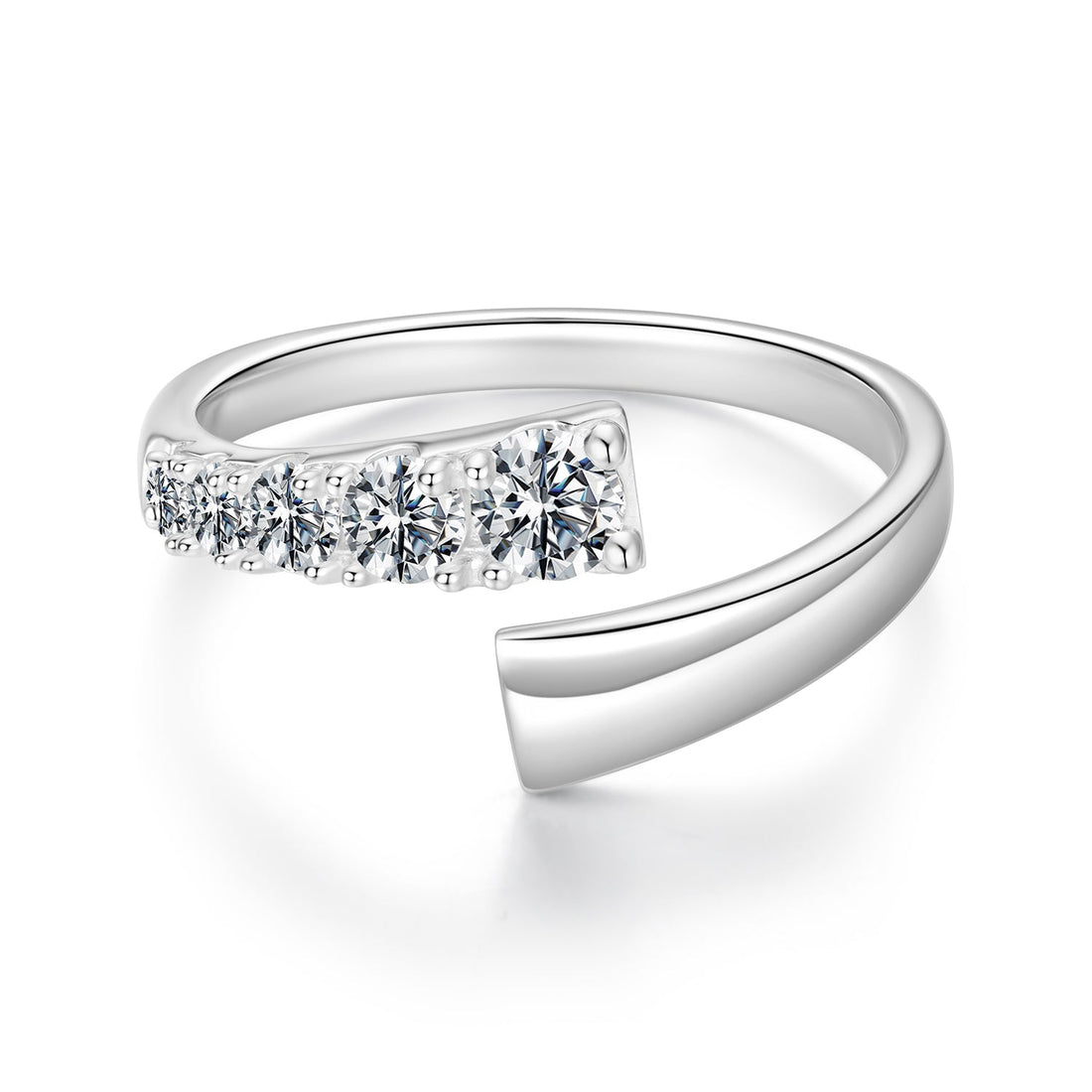 925 Sterling Silver Moissanite Ring Size E  DestGlow