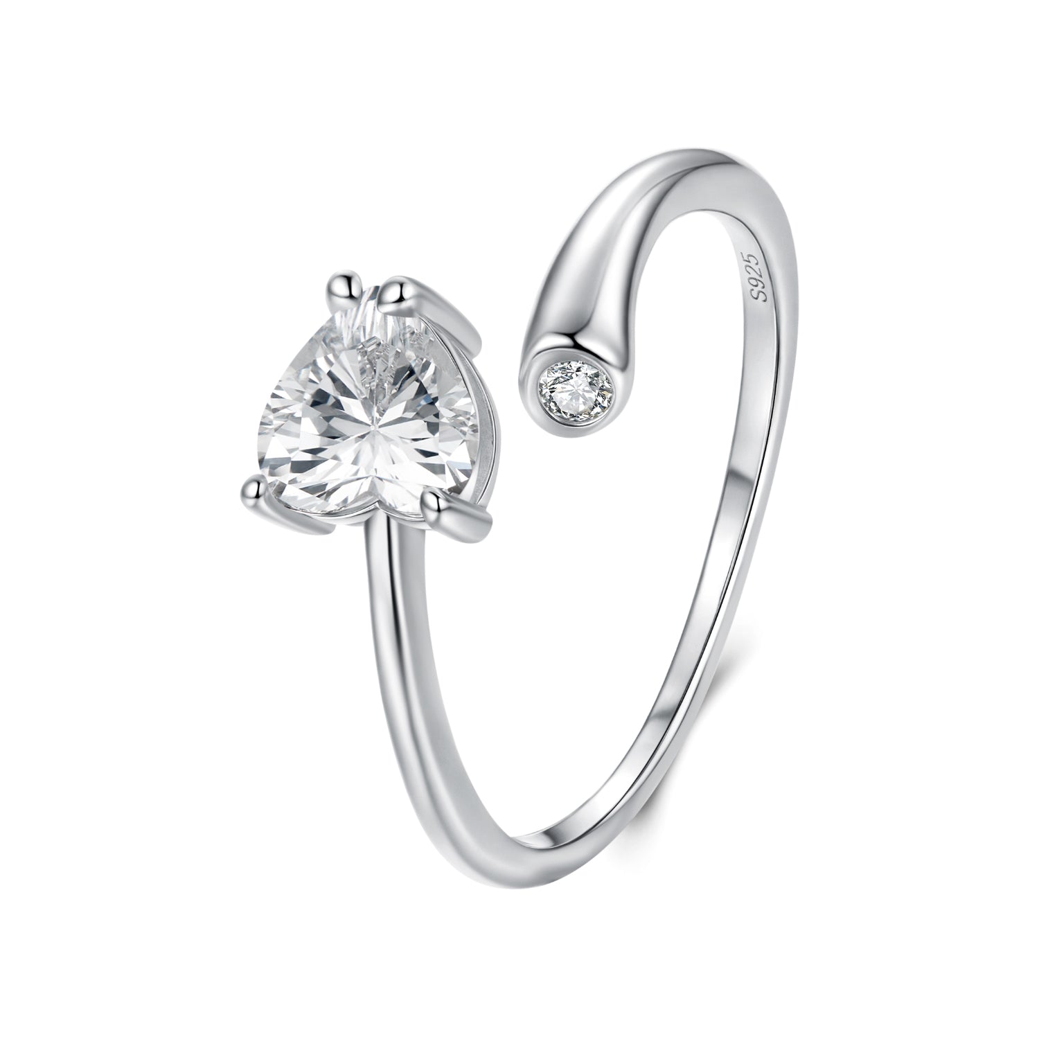 925 Sterling Silver Ring with Pavé Setting CZ, 0.6 cm Width, Style E for Women  DestGlow