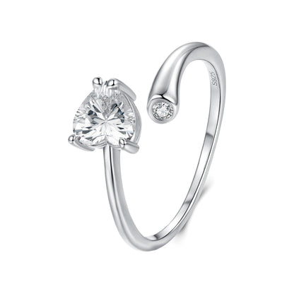 925 Sterling Silver Ring with Pavé Setting CZ, 0.6 cm Width, Style E for Women  DestGlow