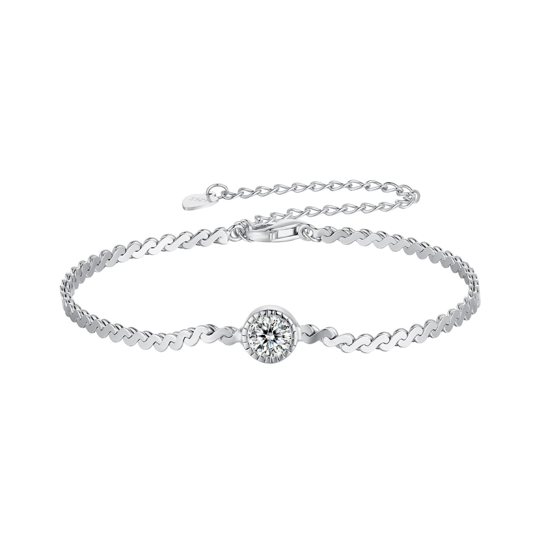 S925 Sterling Silver 5.0mm Moissanite Bracelet for Women  DestGlow