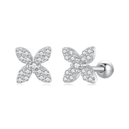925 Sterling Silver Earrings with Pavé Setting CZ in Elegant Design  DestGlow