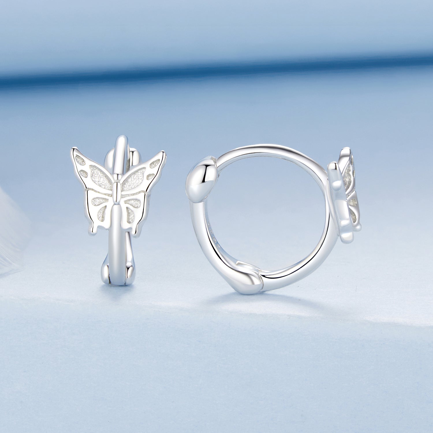 925 Sterling Silver Earrings with White Gold Plating, 1.1x0.7 cm, for Women  DestGlow