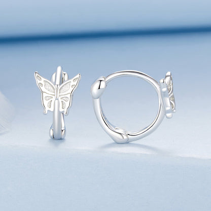 925 Sterling Silver Earrings with White Gold Plating, 1.1x0.7 cm, for Women  DestGlow