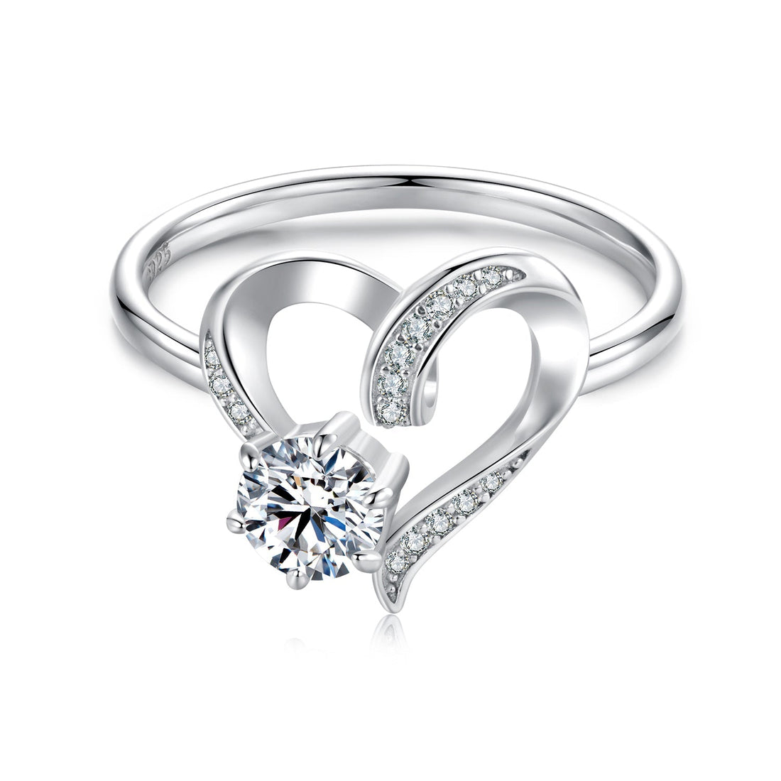 925 Sterling Silver Moissanite Heart-Shaped Ring Size 7 for Women  DestGlow