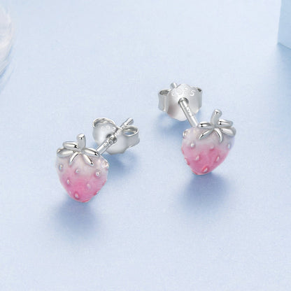 925 Sterling Silver White Gold Plated Enamel Earrings  DestGlow