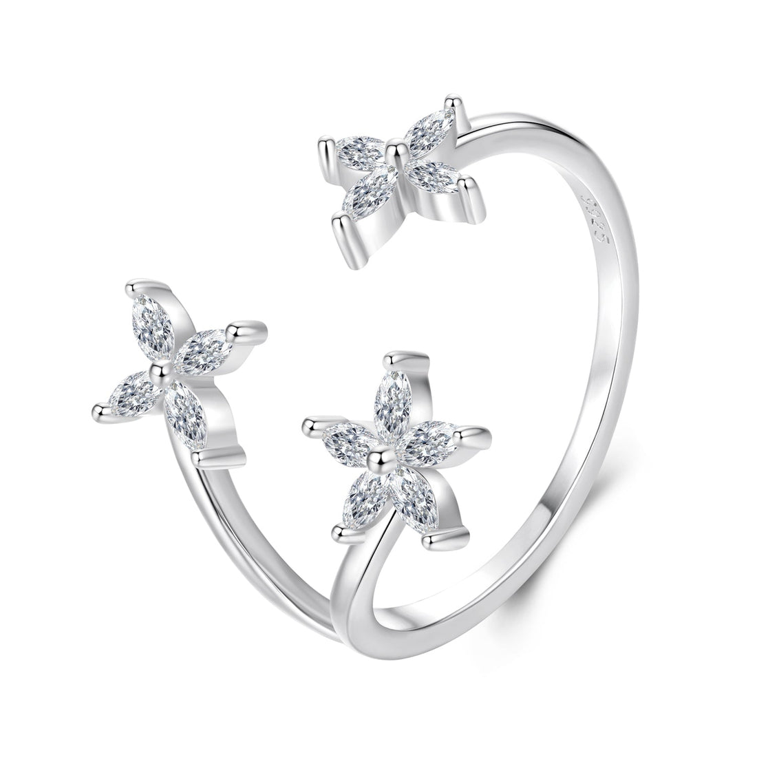 925 Sterling Silver Pavé Setting CZ White Gold Ring for Women  DestGlow