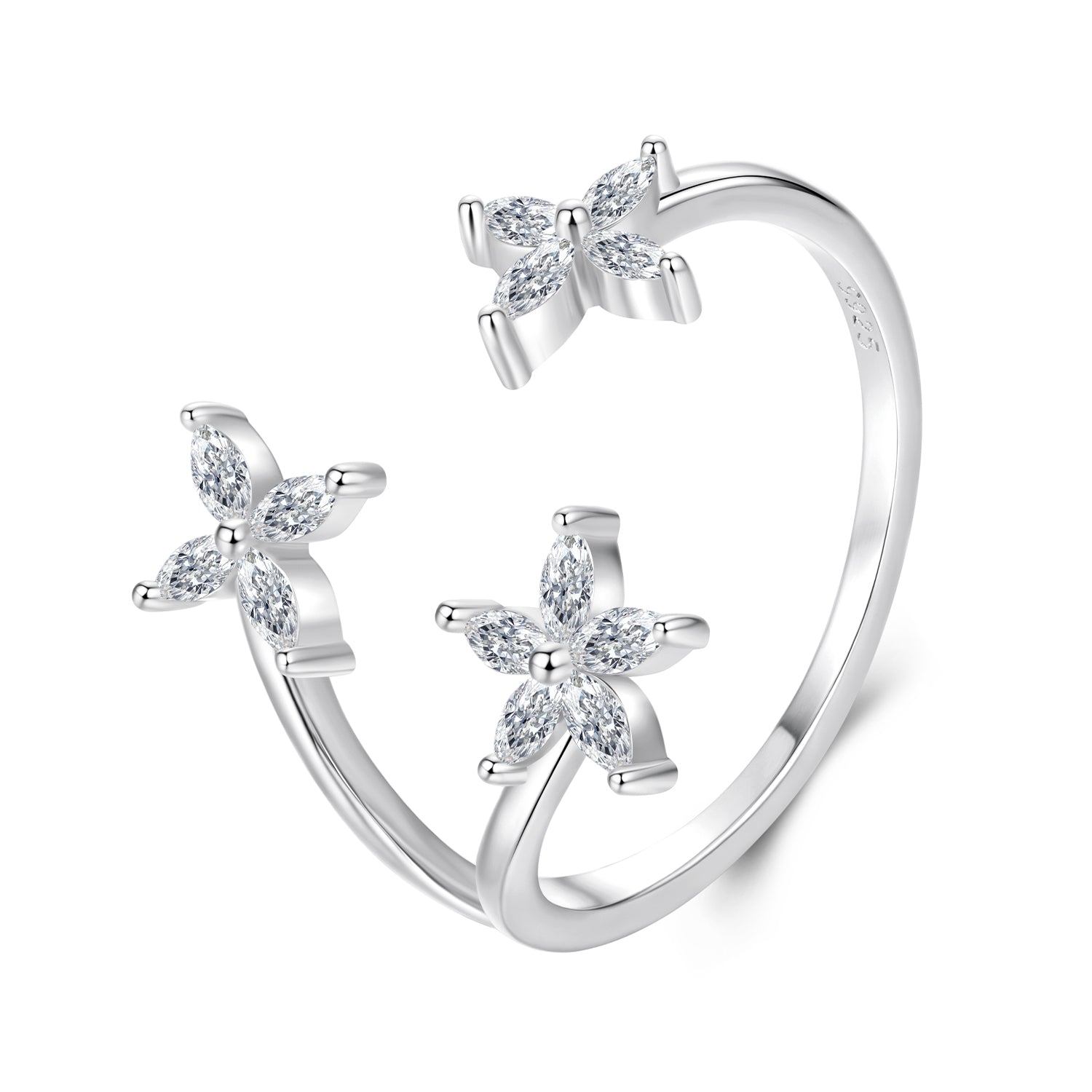 925 Sterling Silver Pavé Setting CZ White Gold Ring for Women  DestGlow
