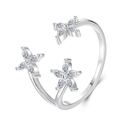 925 Sterling Silver Pavé Setting CZ White Gold Ring for Women  DestGlow