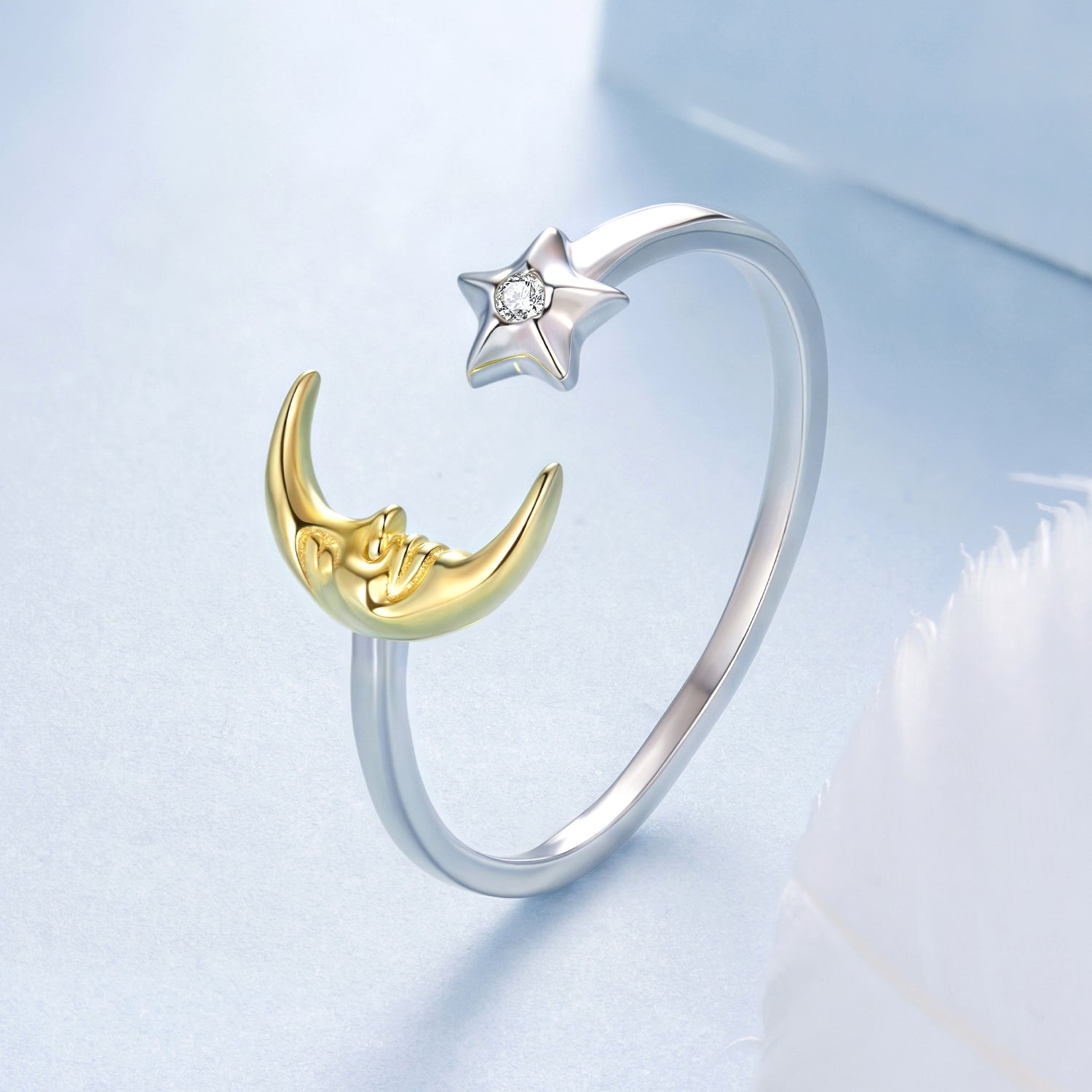 925 Sterling Silver &amp; Gold Plated Pavé Set CZ Ring for Women  DestGlow