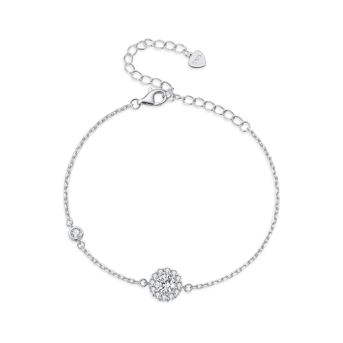 925 Sterling Silver Moissanite 0.5ct Bracelet with Pavé Setting for Women  DestGlow
