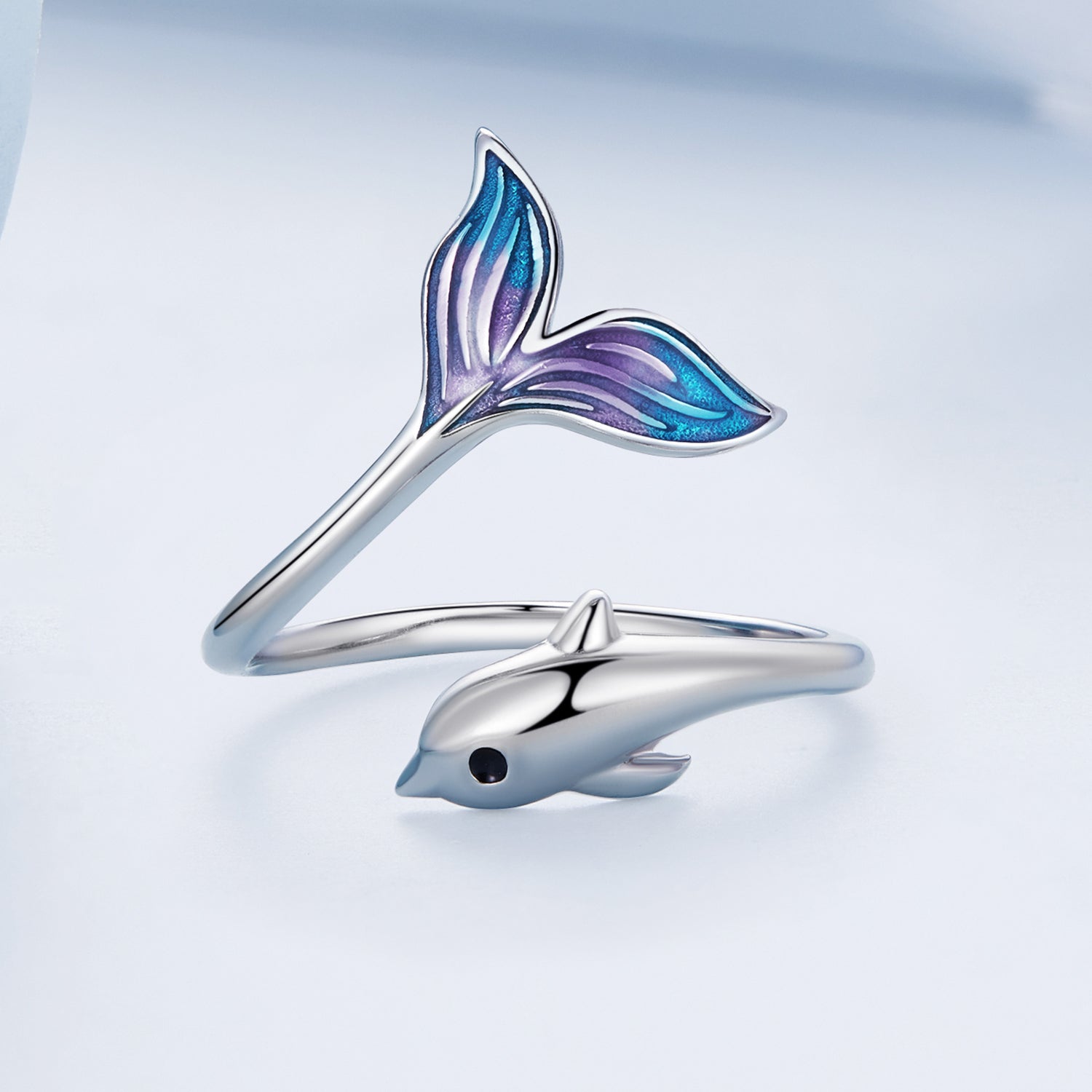 925 Sterling Silver Enamel Plated Puffer Fish Ring  DestGlow
