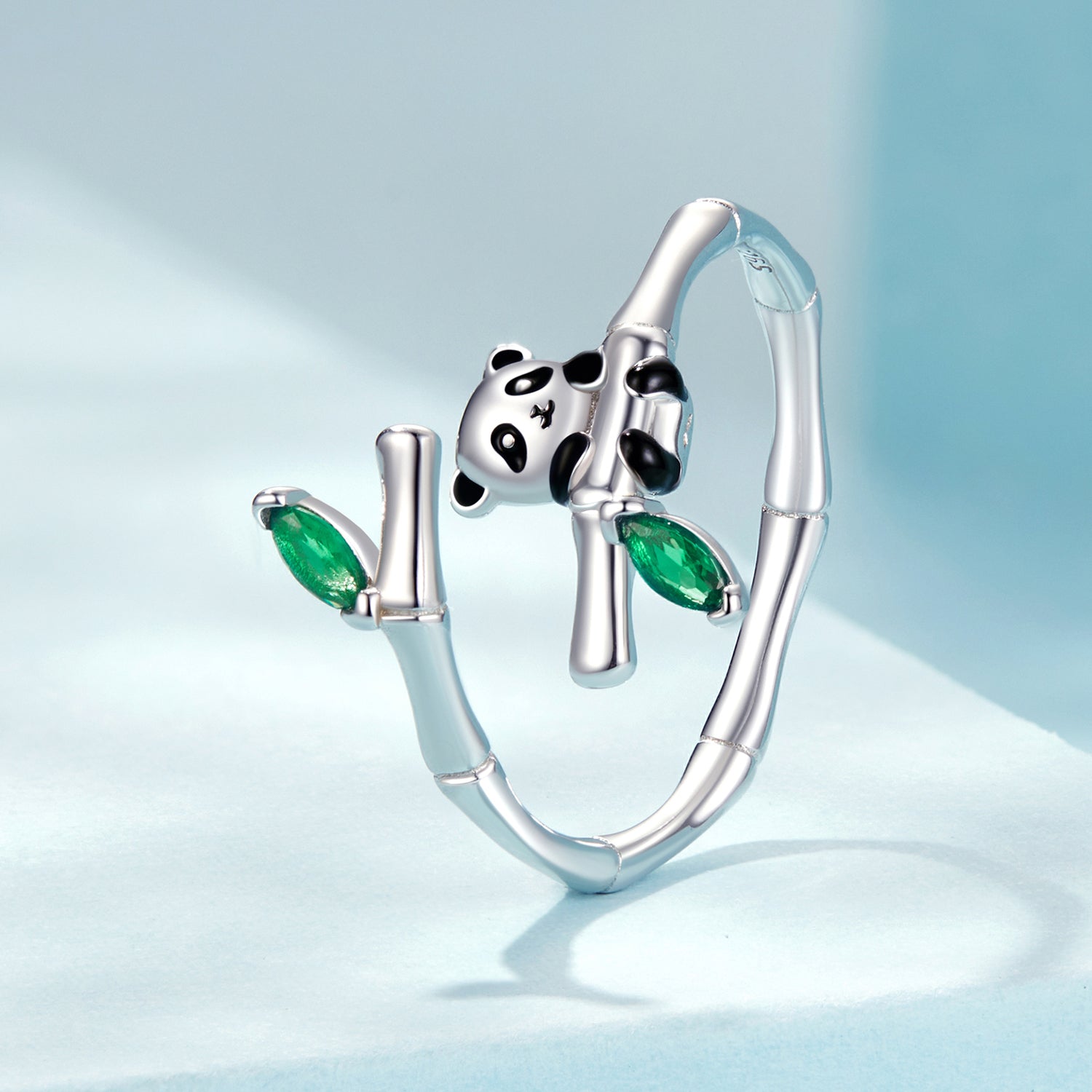 925 Sterling Silver Enamel White Gold Pave Set CZ Ring  DestGlow