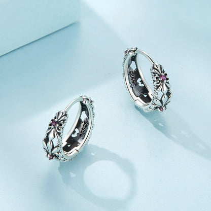 925 Sterling Silver Earrings with Pavé Setting and Oxidized Finish  DestGlow