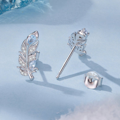 925 Sterling Silver Earrings with Pavé Setting CZ and White Gold Plating  DestGlow