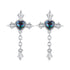 925 Sterling Silver Earrings with CZ and Glass, 24x13mm for Women  DestGlow