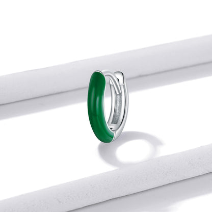 925 Sterling Silver Enamel Earrings 0.7cm for Women  DestGlow