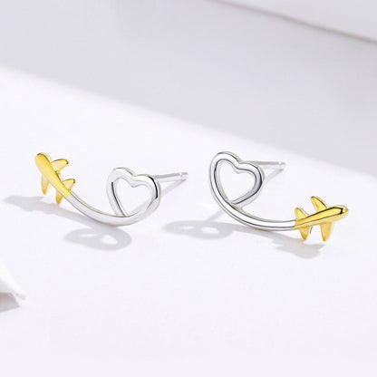 925 Sterling Silver Earrings, 0.6cm, Plated Gold, Plated Platinum for Women  DestGlow