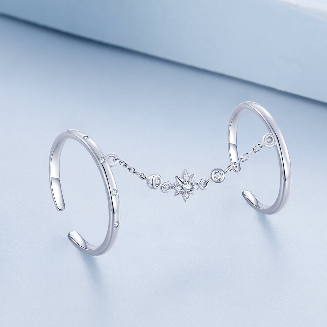 925 Sterling Silver Plated CZ Ring 30mm Chain Length, 1.7mm Width for Women  DestGlow