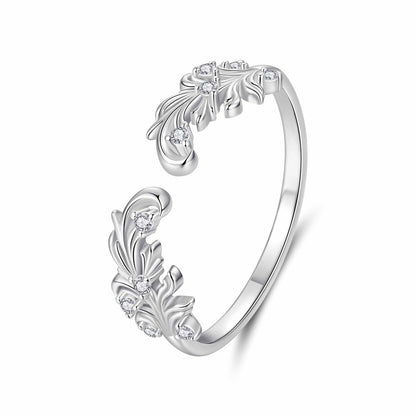 925 Sterling Silver White Gold Plated Ring with Pavé Setting CZ for Women  DestGlow