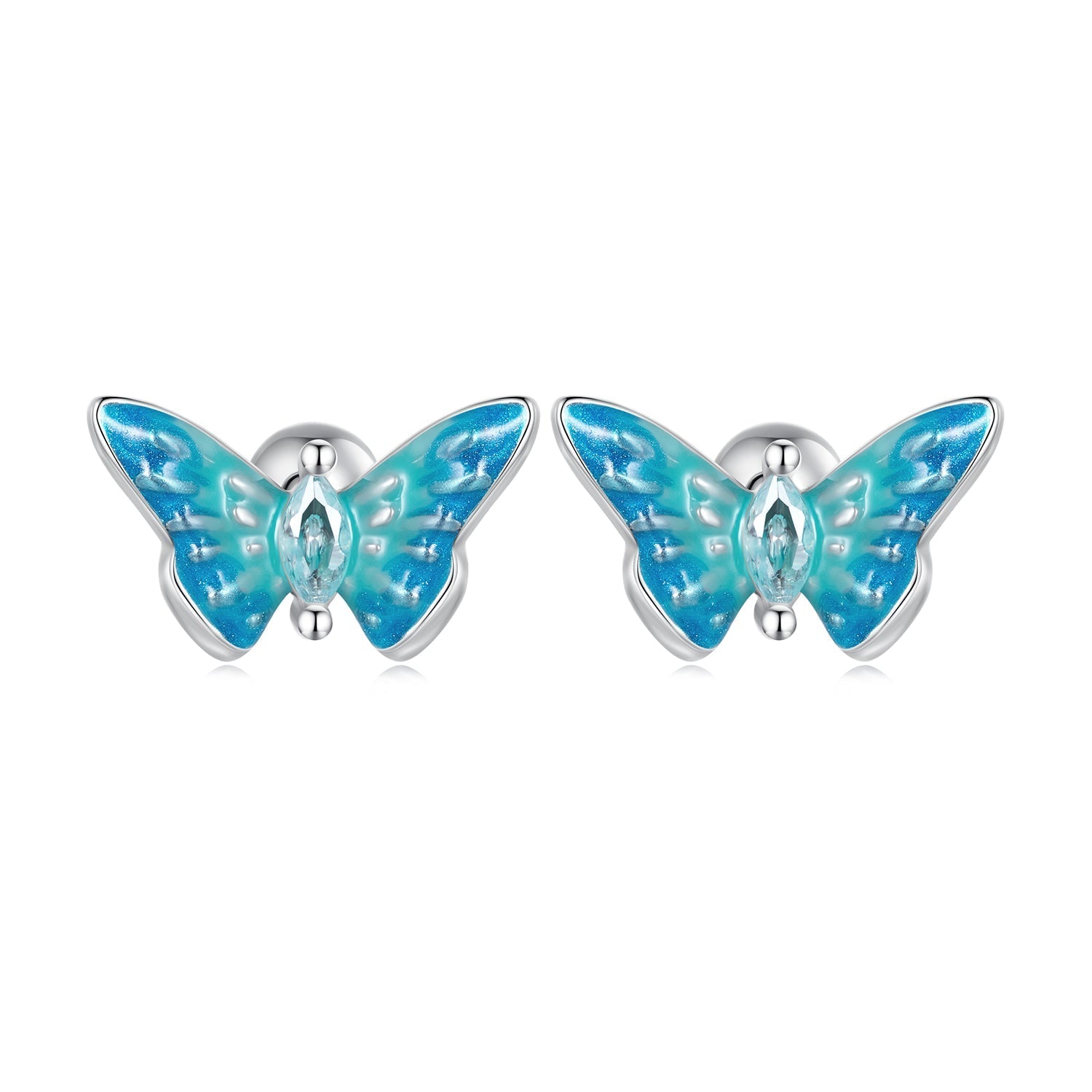 925 Sterling Silver Earrings with Enamel and CZ for Women