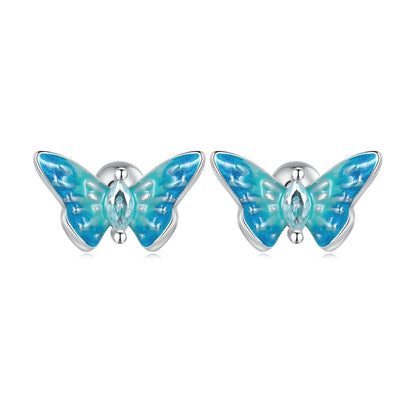 925 Sterling Silver Earrings with Enamel and CZ for Women