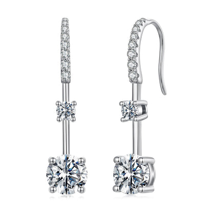 925 Sterling Silver Moissanite 1.00 Carat Earrings for Women  DestGlow