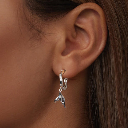 925 Sterling Silver Earrings with Nano Opal Stone and CZ in White Gold Finish  DestGlow