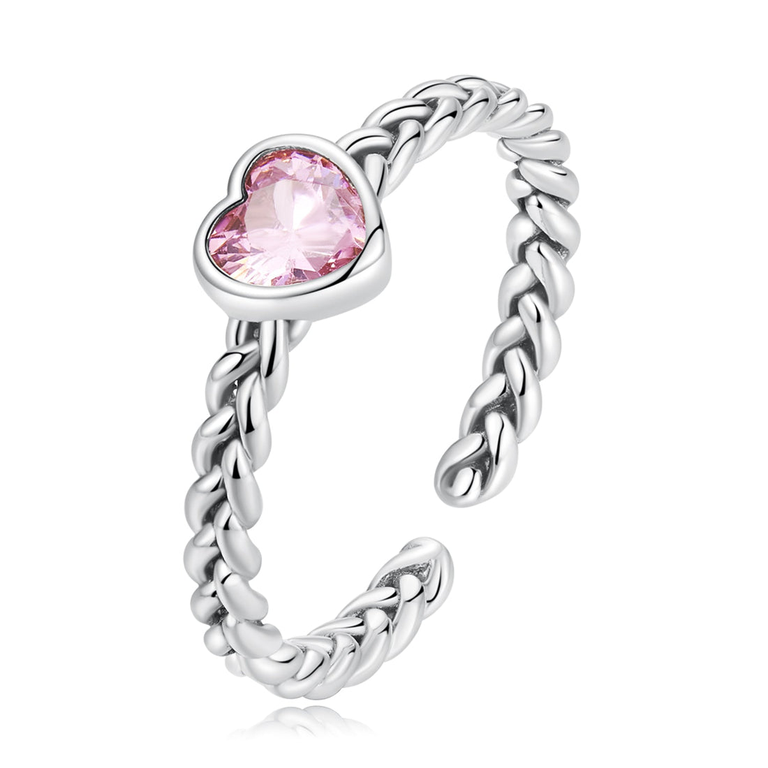 925 Sterling Silver Love CZ Ring for Women by Bids.com