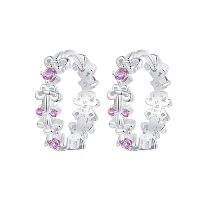 925 Sterling Silver Pavé CZ White Gold Plated Earrings for Women  DestGlow