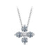 925 Sterling Silver & White Gold Plated Moissanite Necklace 40+5cm for Women  DestGlow