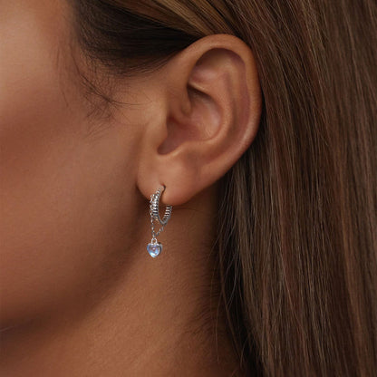 925 Sterling Silver White Gold Plated Moonstone Earrings 23x5mm for Women  DestGlow