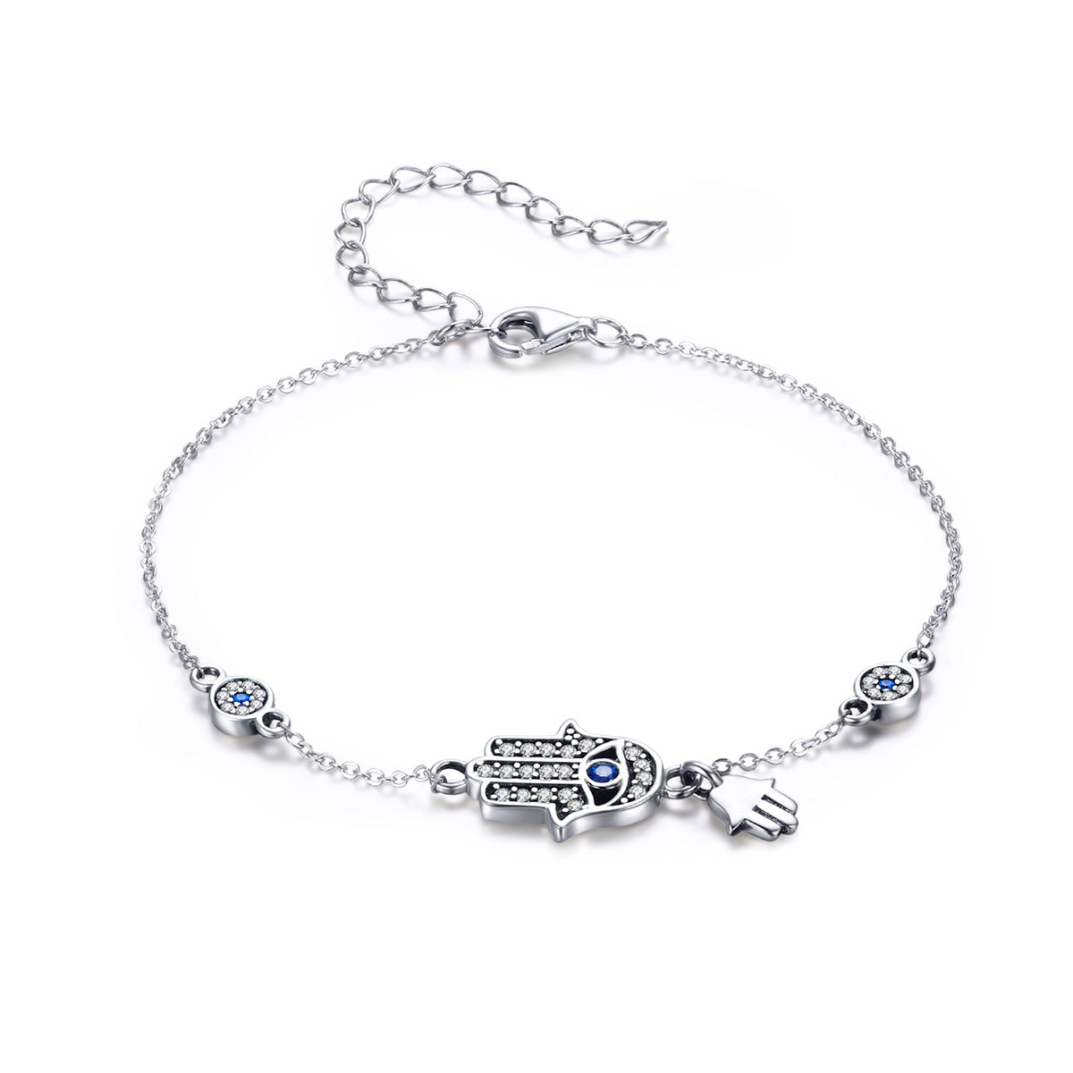 925 Sterling Silver Bracelet 21cm Long with 1.0*1.7cm Charms for Women  DestGlow