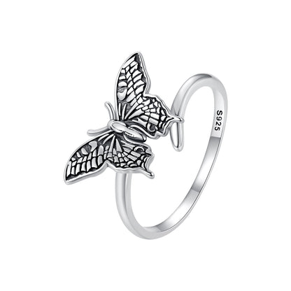 925 Sterling Silver Oxidized Silver 1.4mm Width Rings for Women  DestGlow