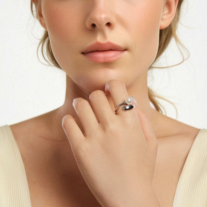925 Sterling Silver Quality Shell Pearl Ring for Women  DestGlow