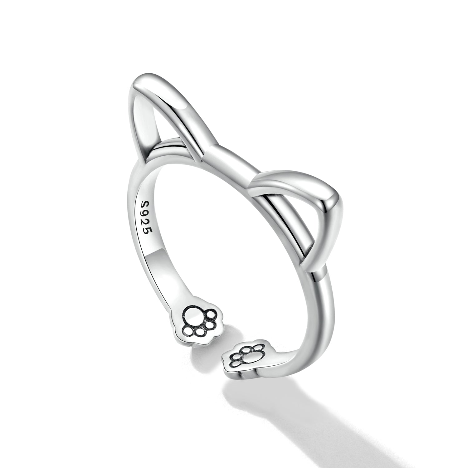 925 Sterling Silver Oxidized Paw Design Ring  DestGlow