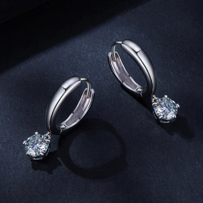 S925 Sterling Silver 0.50 Carat Moissanite Earrings for Women  DestGlow