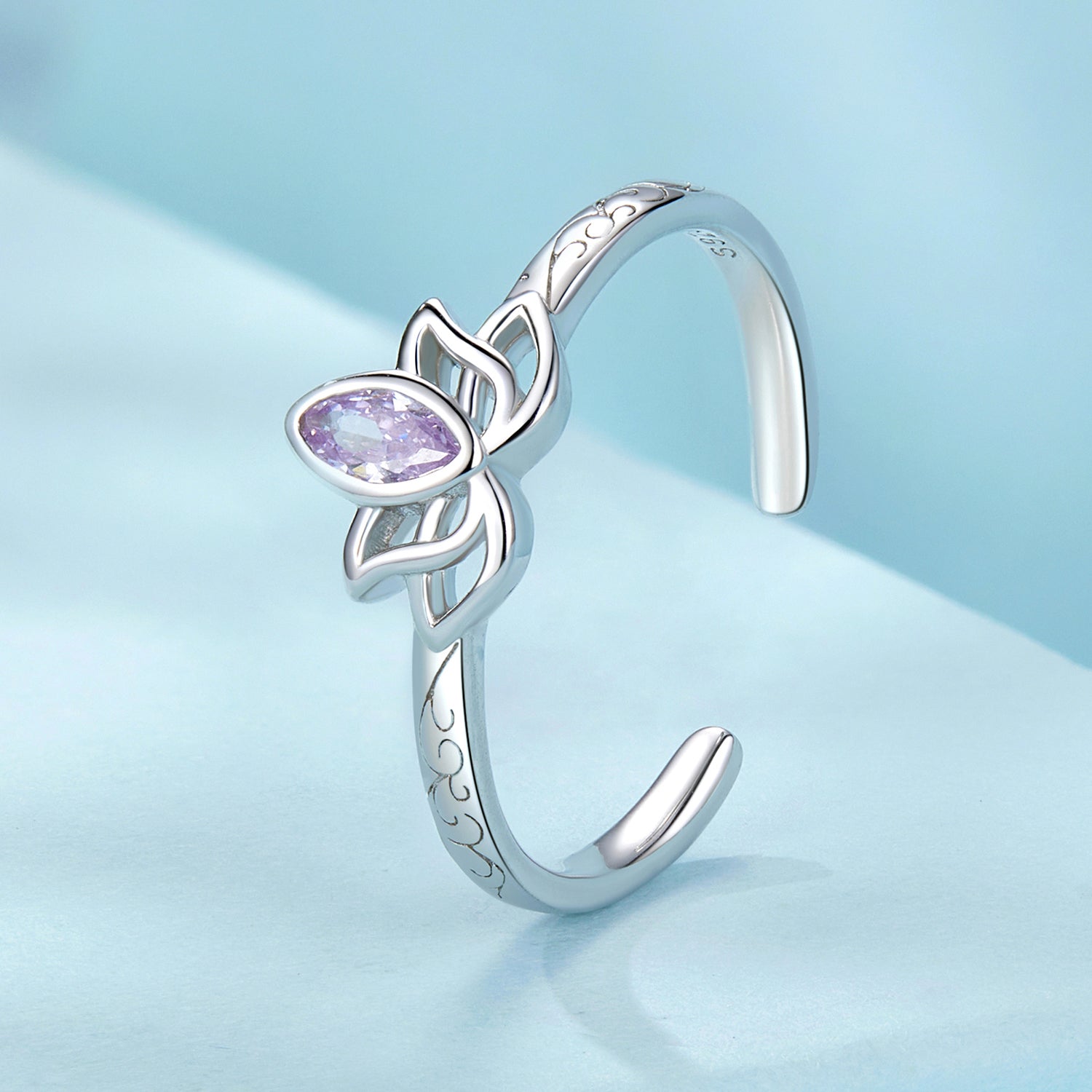 925 Sterling Silver 1.9mm Pavé Setting White Gold Plated Ring  DestGlow
