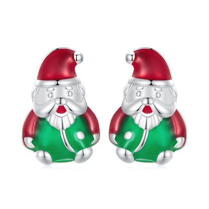 925 Sterling Silver 11*7mm Enamel Process Earrings