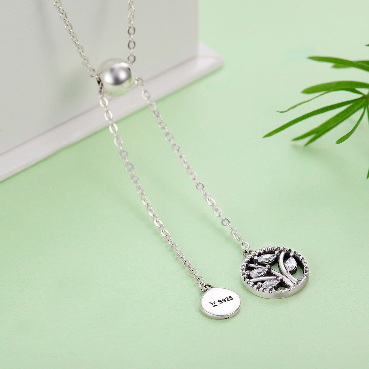 925 Sterling Silver Necklace 42CM Length with 9.5CM Pendant for Women  DestGlow