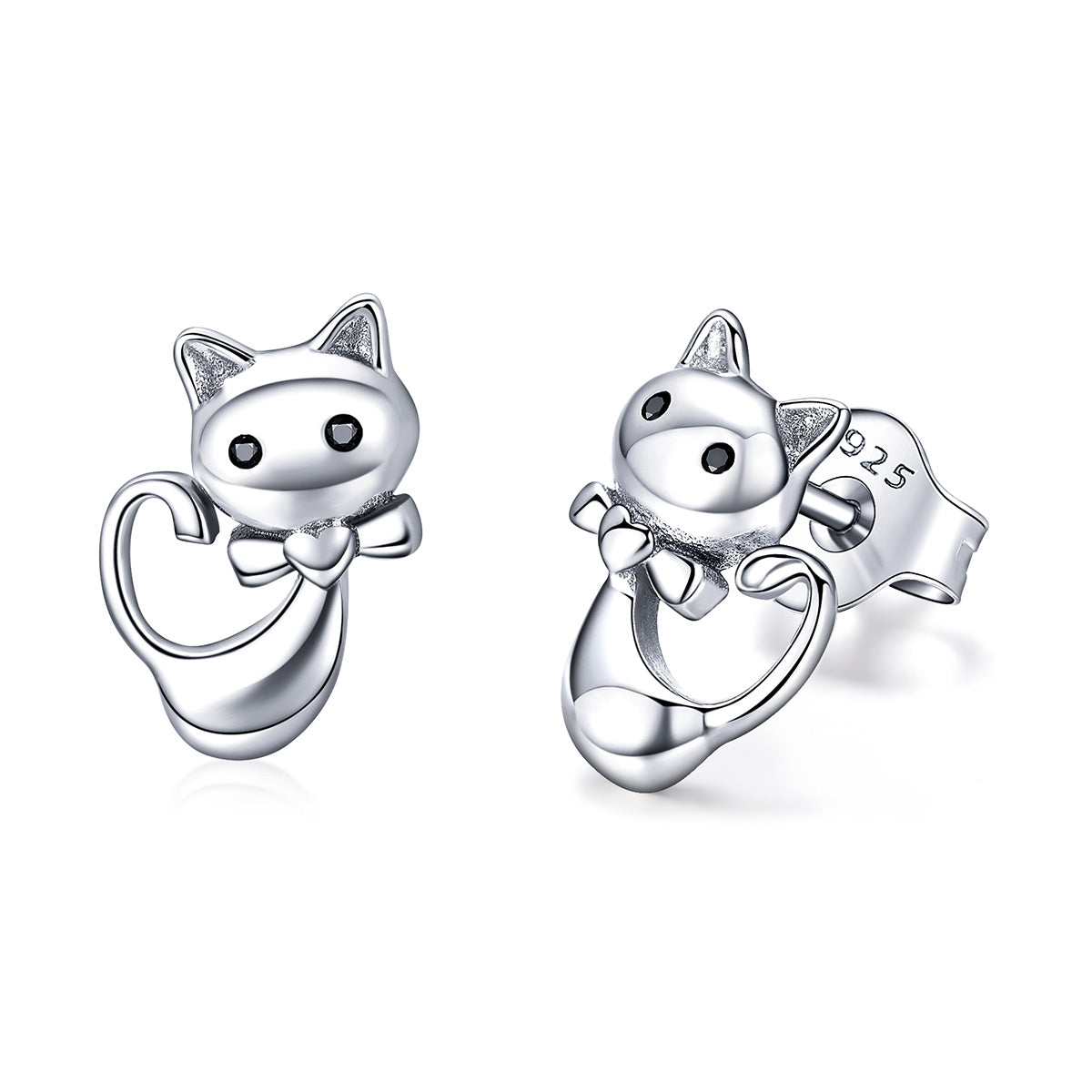 925 Sterling Silver Earrings with Pavé Setting in Oxidized Finish  DestGlow