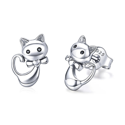 925 Sterling Silver Earrings with Pavé Setting in Oxidized Finish  DestGlow