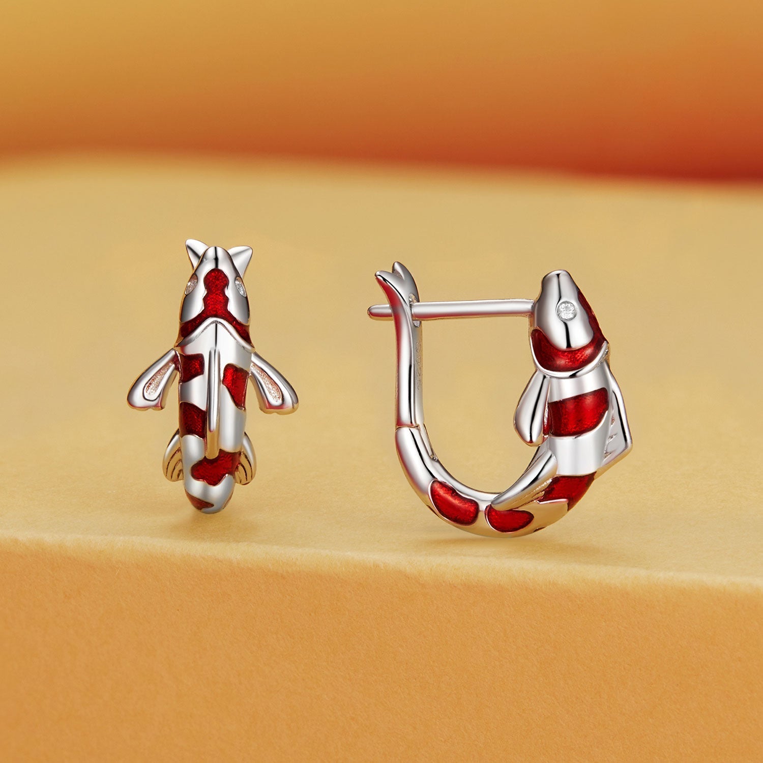 925 Sterling Silver Enamel and CZ Earrings with Platinum Plating for Women  DestGlow
