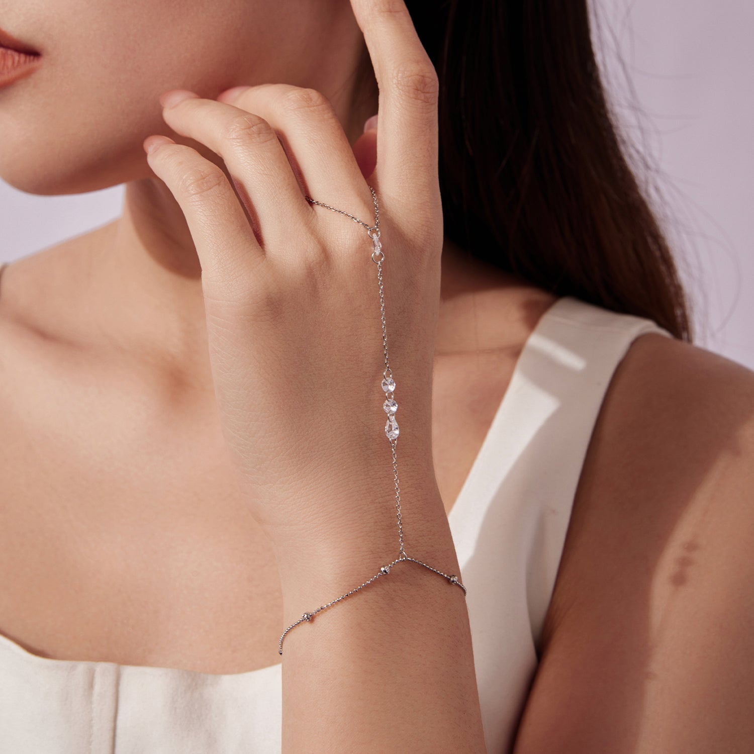 925 Sterling Silver White Gold Plated Bracelet with Pavé Setting CZ for Women  DestGlow