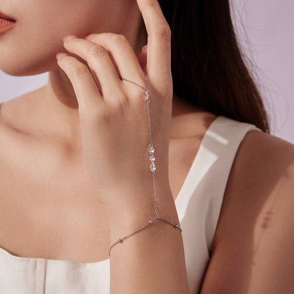 925 Sterling Silver White Gold Plated Bracelet with Pavé Setting CZ for Women  DestGlow