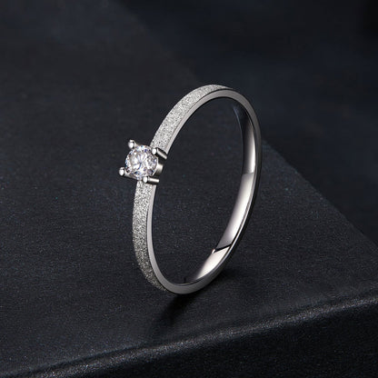 925 Sterling Silver &amp; Moissanite Size 6 Ring with 0.1ct Moissanite